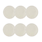 Linho Simple Round Coaster Ivory / White - Boxed Set of 6