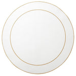 Linho Simple Round Placemat White / Gold - Set of 2