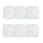 Linho Scalloped Square Coaster White / White - Boxed Set of 6