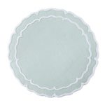 Linho Scalloped Round Coaster Ice Blue / White - Set of 6
