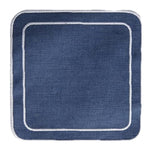 Linho Simple Square Coaster Blue / White - Boxed Set of 6