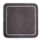 Linho Simple Square Coaster Charcoal / White - Boxed Set of 6