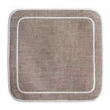 Linho Simple Square Coaster Dark Natural / White - Boxed Set of 6