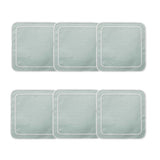 Linho Simple Square Coaster Ice Blue / White - Boxed Set of 6