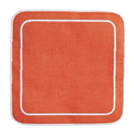 Linho Simple Square Coaster Orange / White - Boxed Set of 6