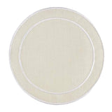 Linho Simple Round Coaster Ivory / White - Boxed Set of 6