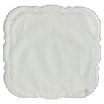 Scalloped Square Placemat White w/ White - Set of 2