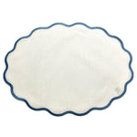 Linho Amelia Placemat White with Blue - Set of 2