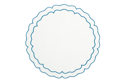 Vinilo Scalloped Placemat - Navy Edge