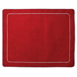 Linho Simple Rectangular Placemat Red Red / White - Set of 2