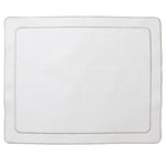 Linho Simple Rectangular Placemat White / Platinum - Set of 2