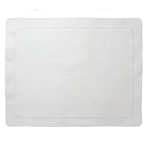 Linho Simple Rectangular Placemat White / White - Set of 2