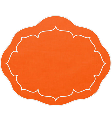 Linho Oval Linen Mat Orange – Set Of 2