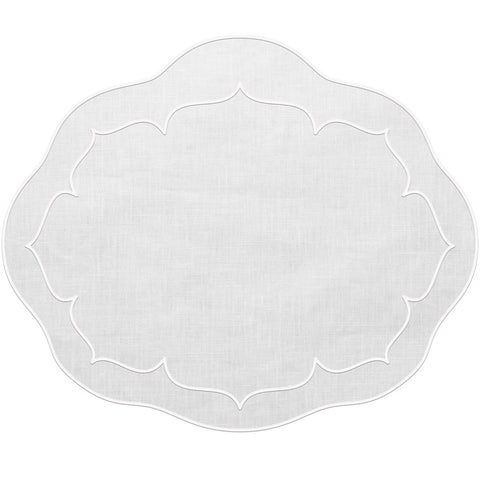 Linho Oval Linen Mat White – Set Of 2