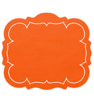 Linho Scalloped Rectangular Linen Mat Orange – Set Of 2