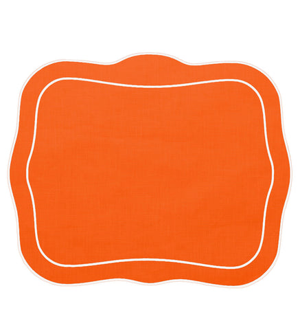 Linho Patrician Linen Mat Orange – Set Of 2