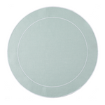 Linho Simple Round Placemat Ice Blue / White - Set of 2