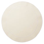 Linho Simple Round Placemat Ivory / White - Set of 2