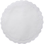 Linho Scalloped Round Placemat White / White - Set of 2