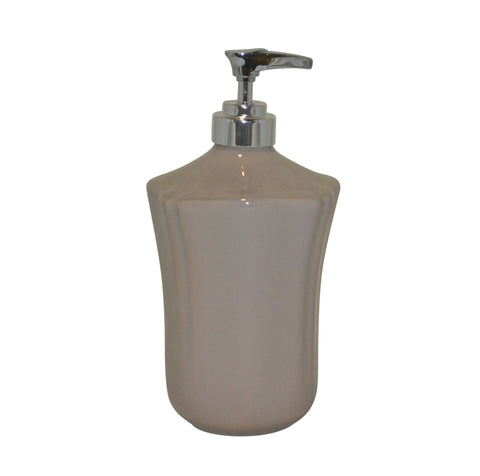 Royale Bath Soap/Lotion Dispenser with Metal Pump Taupe