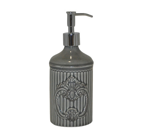 Crista Soap/Lotion Dispenser with Metal Pump Gray
