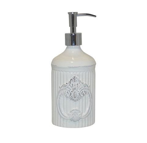Crista Soap/Lotion Dispenser with Metal Pump White