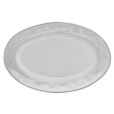 Azores Small Oval Platter Greige Shimmer